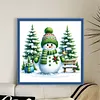 Xmas Tree Snowman-Partial 11CT Stamped Cross Stitch Bead Embroidery 36*36cm/14.17*14.17in tapestrymarket