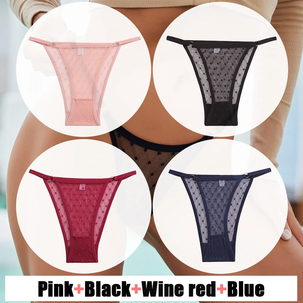 Sexy Lace Panties Women's Underwear Mesh Transparent Sexy lingerie Soft Intimate Underpants Plus Size M-XXL Female Underwear