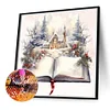 Hiver noël livre-ronde drill diamond painting-40*40cm