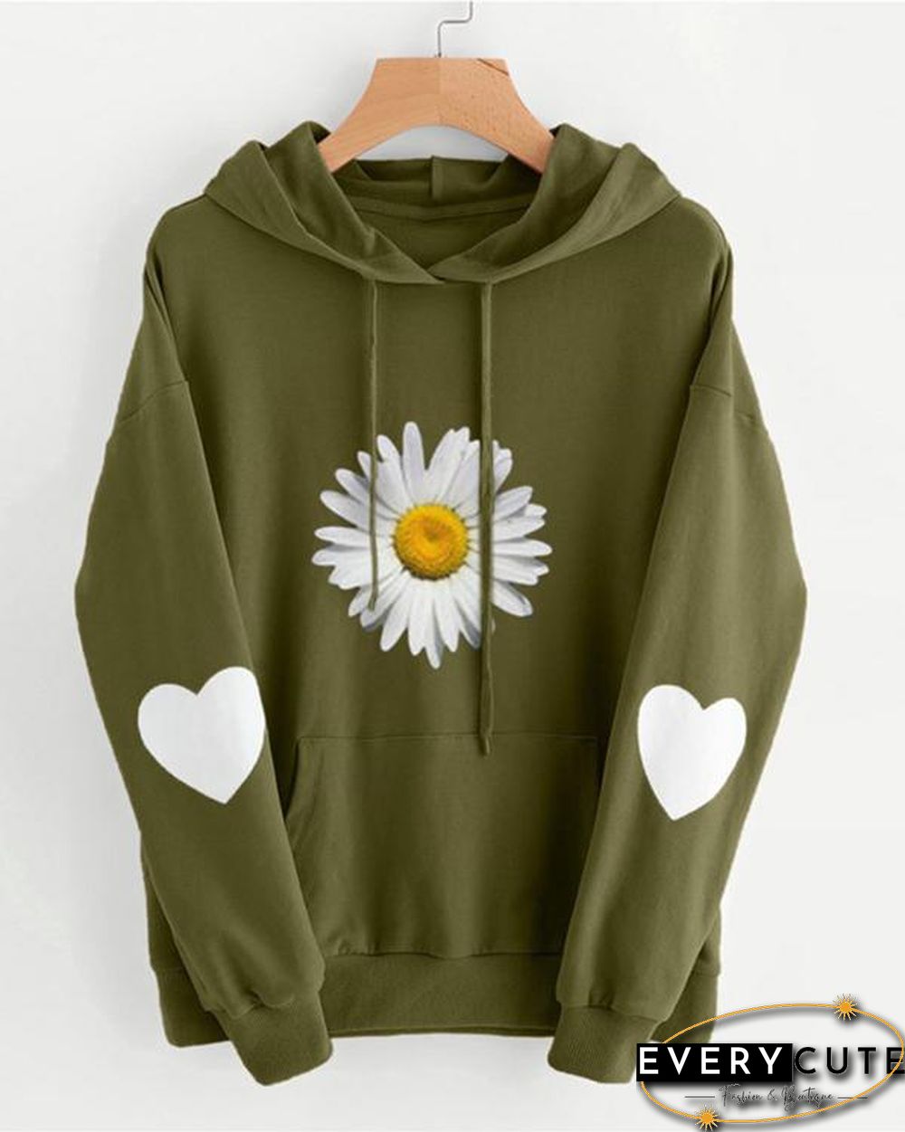 Daisy Print Cute Long Sleeve Hoodies