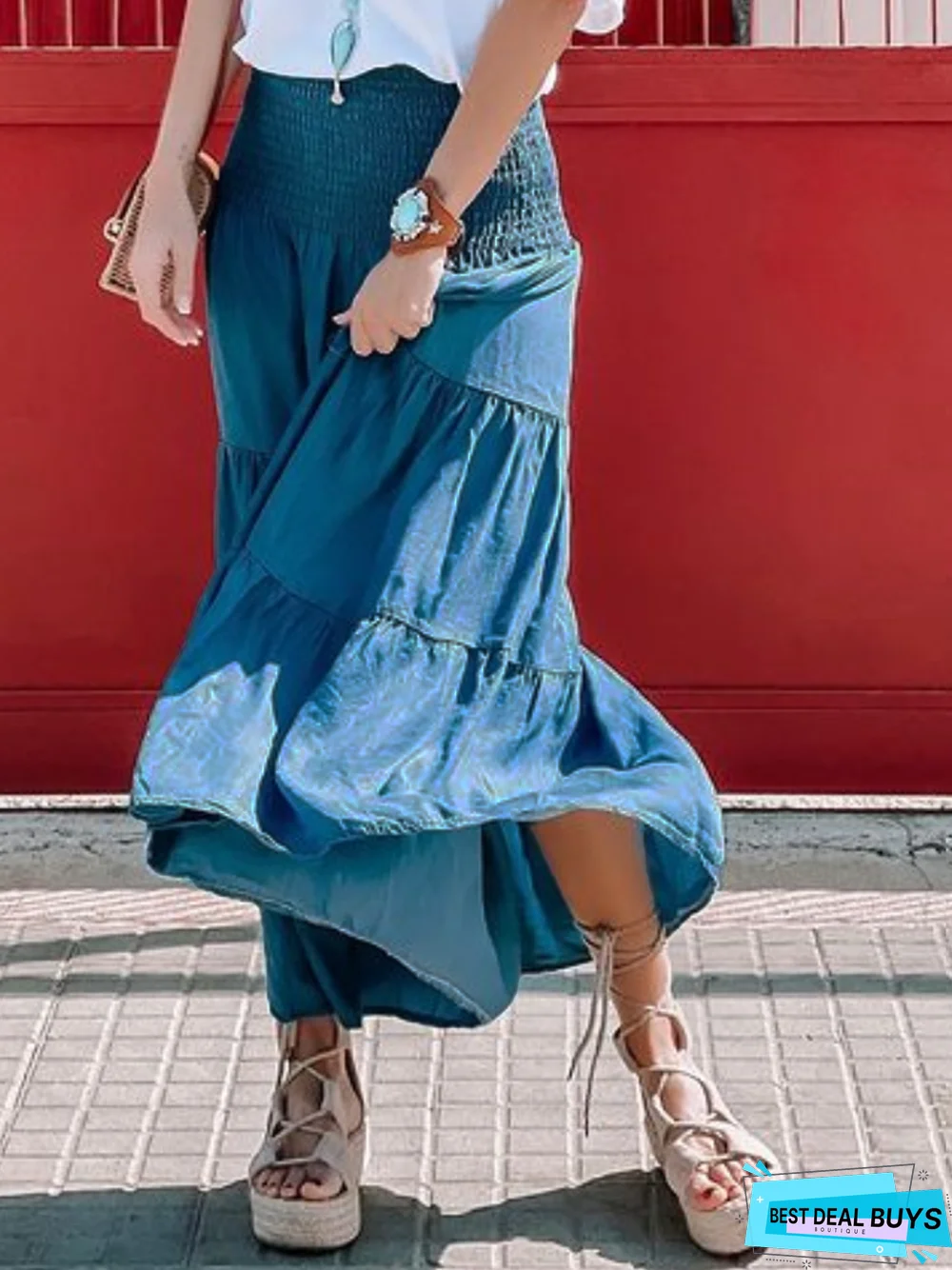 A-Line Denim Washed Skirt