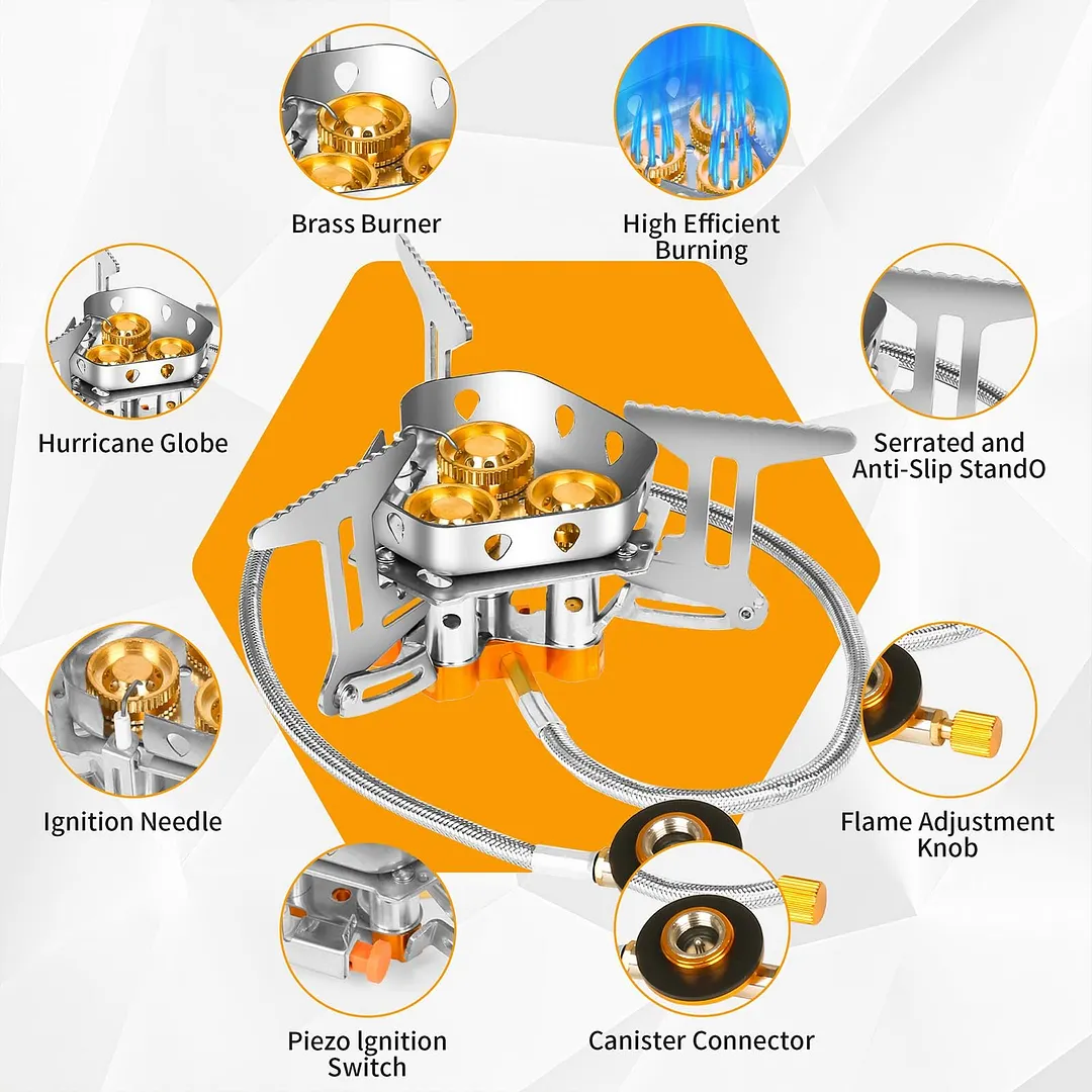 🔥LAST DAY 49% OFF🌟9900W/7200W Windproof Camping Stove. Camping Gas Stove with Piezo Ignition