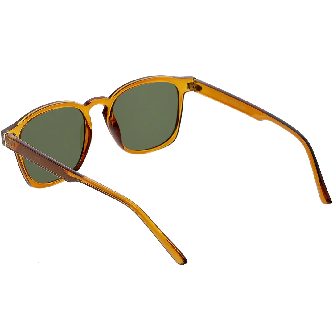 Classic Horn Rimmed Square glasses Neutral Colored Flat Lens 49mm