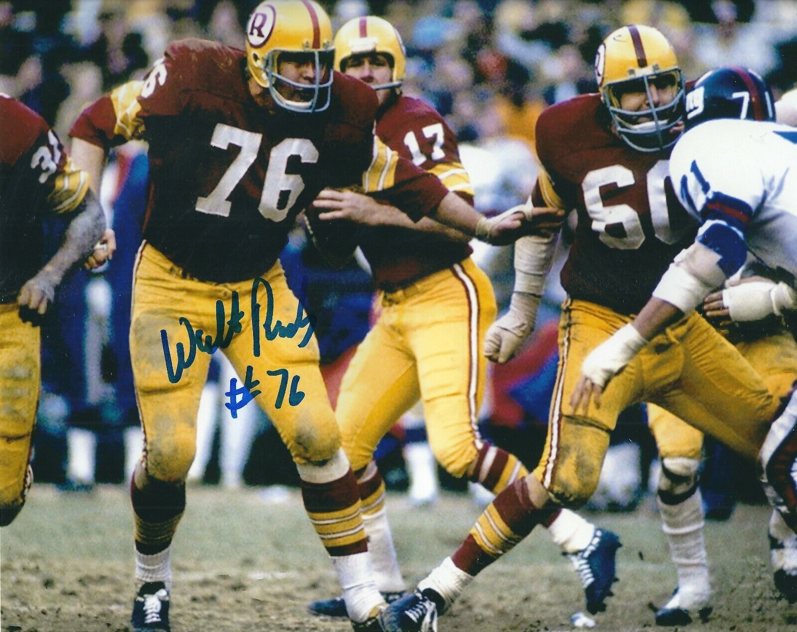 Autographed WALT ROCK Washington Redskins 8x10 Photo Poster painting w/COA