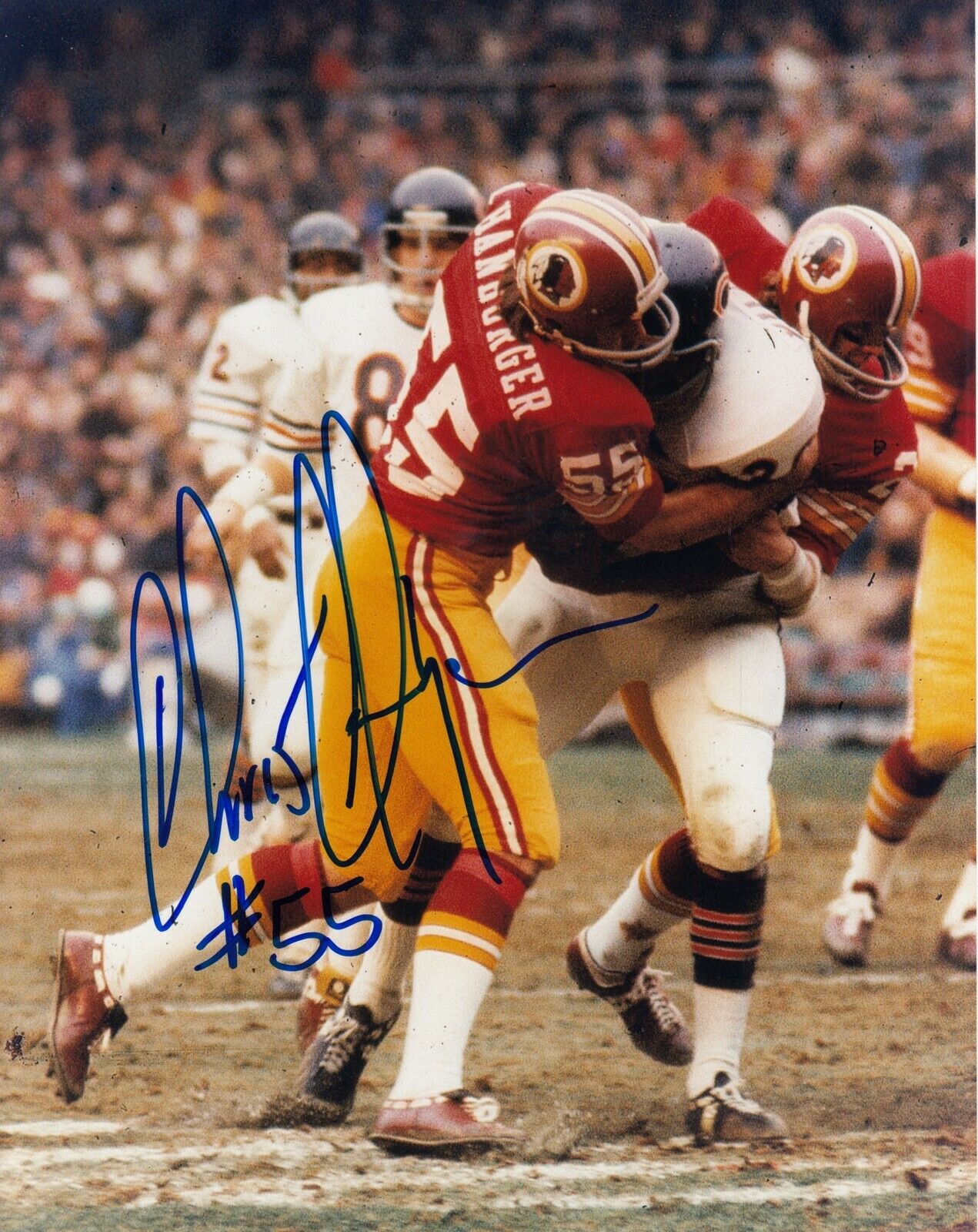 Chris Hanburger #0 8x10 Signed Photo Poster painting w/ COA Washington Redskins