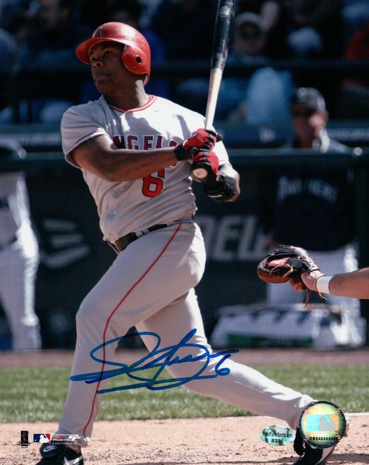 Jose Guillen Signed 8X10 Photo Poster painting Autograph Anaheim Angels Swinging Auto COA