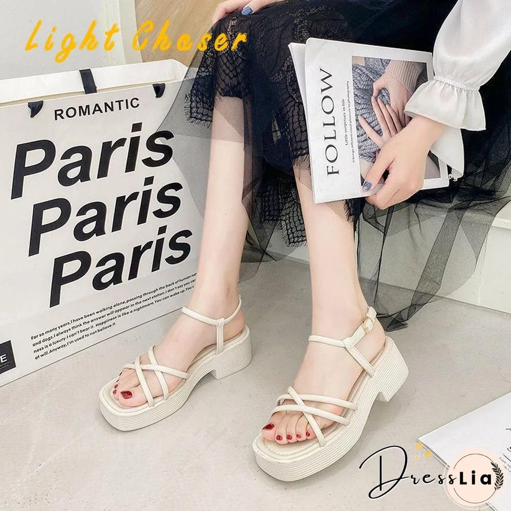 Women Sandals Fashion Wedge Platform Gladiator Sandals Open Toe Buckle Strappy Sandals Summer Shoes Women Sandalias Mujer