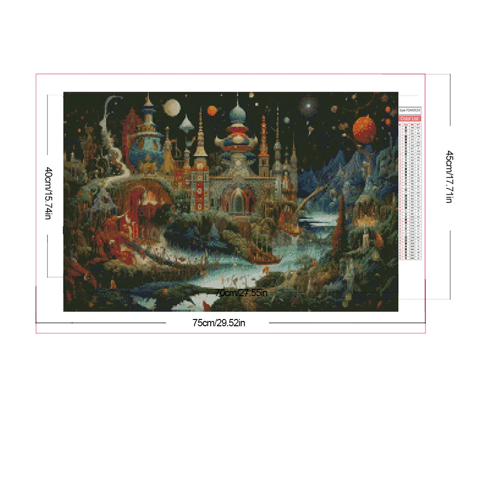 Partial AB Diamond Painting - Full Round Drill - Castle(Canvas|45*75cm)
