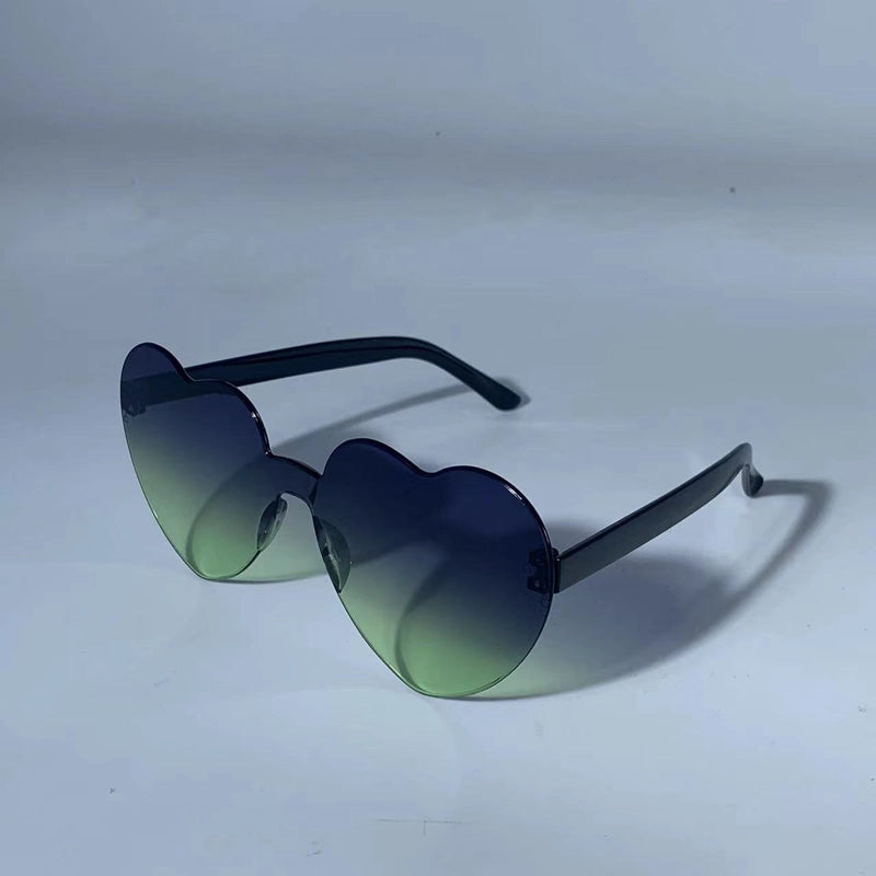 Transparent Jelly Color Love Sunglasses Men’s And Women’s Peach Heart Sunglasses Heart-shaped Conjoined Love Sunglasses