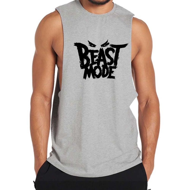 Cotton Beast Mode Graphic Men's Tank Top tacday