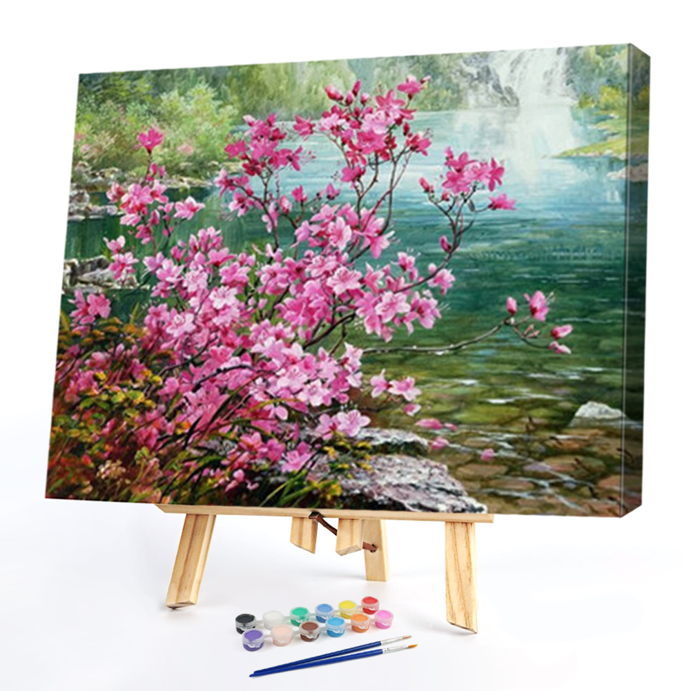 

40*50CM Paint By Numbers-Pink Flowers, 501 Original