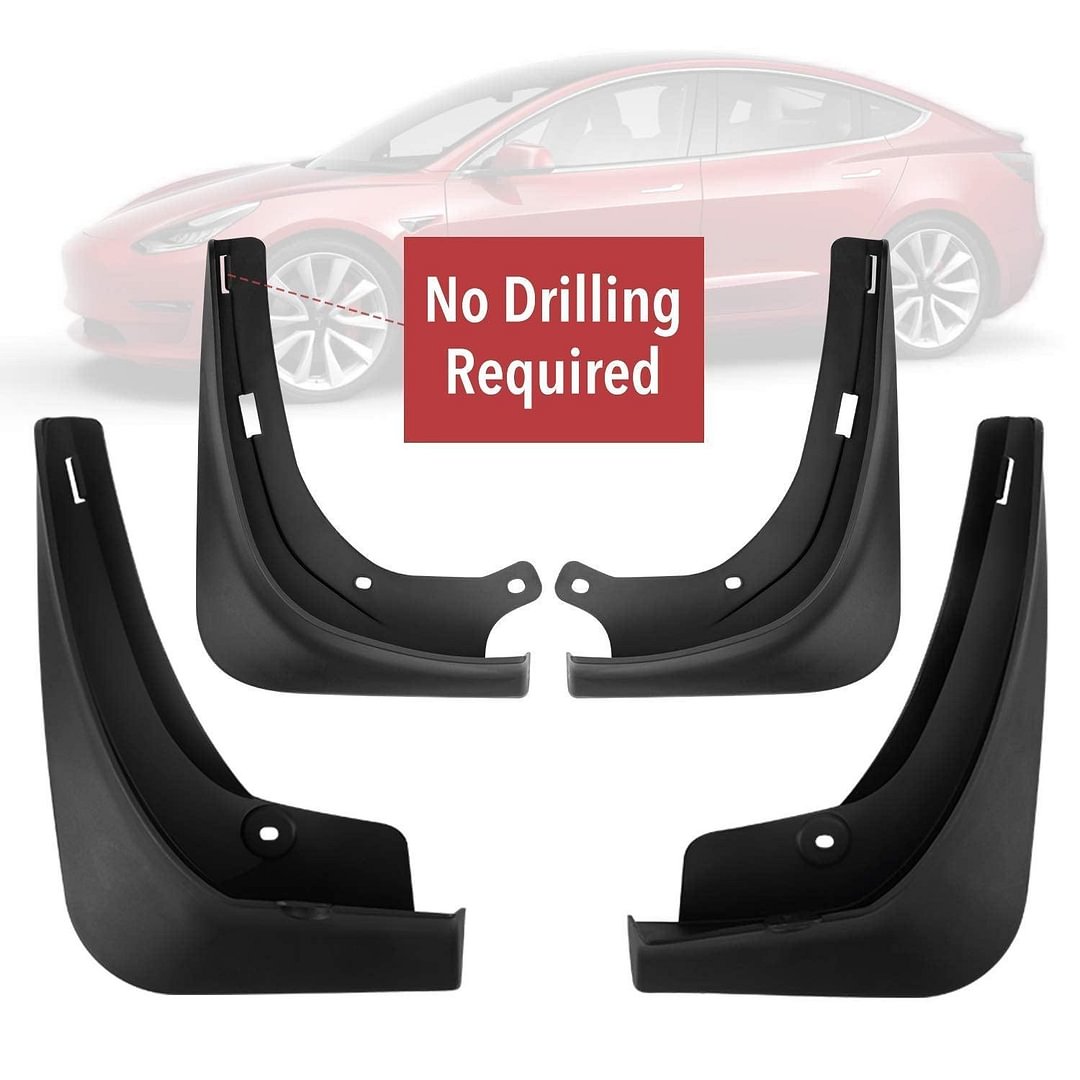 Mud Flaps Splash Guards For Model 3 Front Rear Mudguard Kit Molded Full Protection Auto Accessories (4 pcs) (2017-2022)