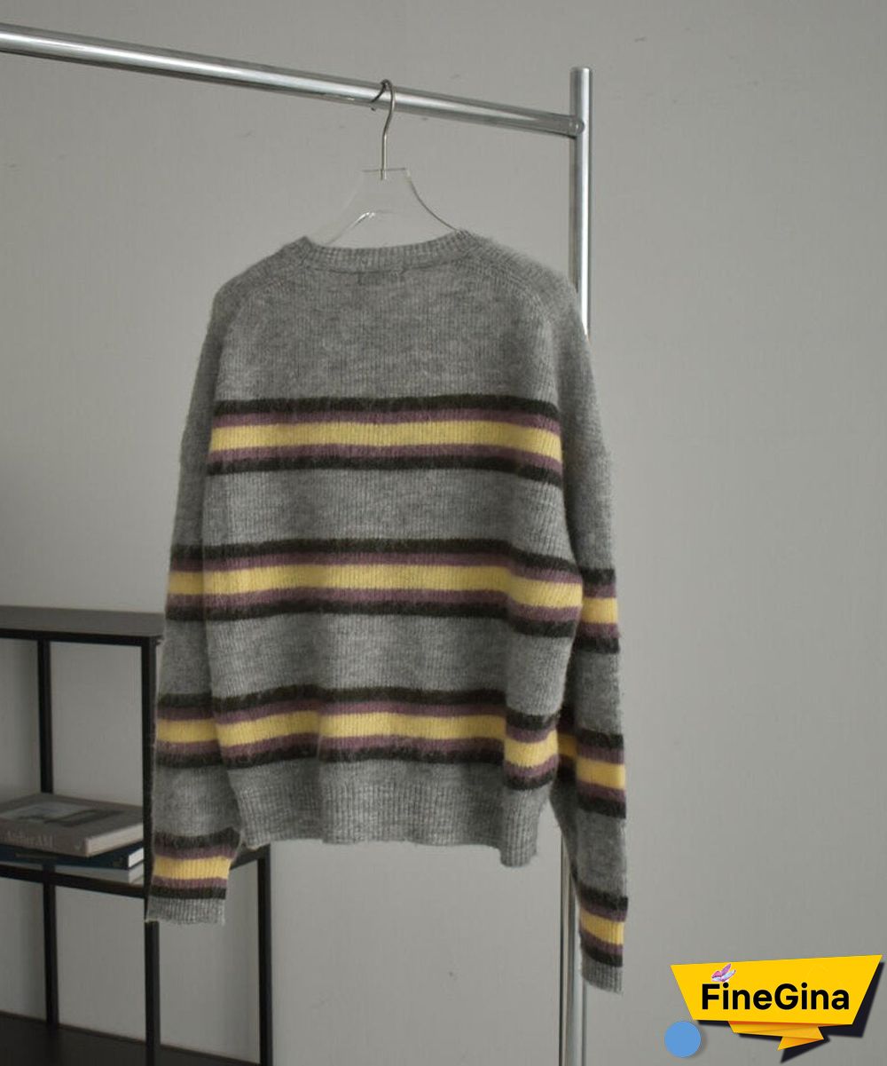 Retro Print Round Neck Sweater