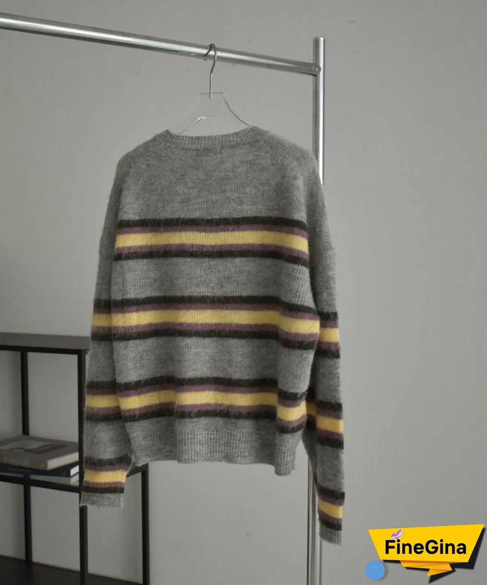 Retro Print Round Neck Sweater