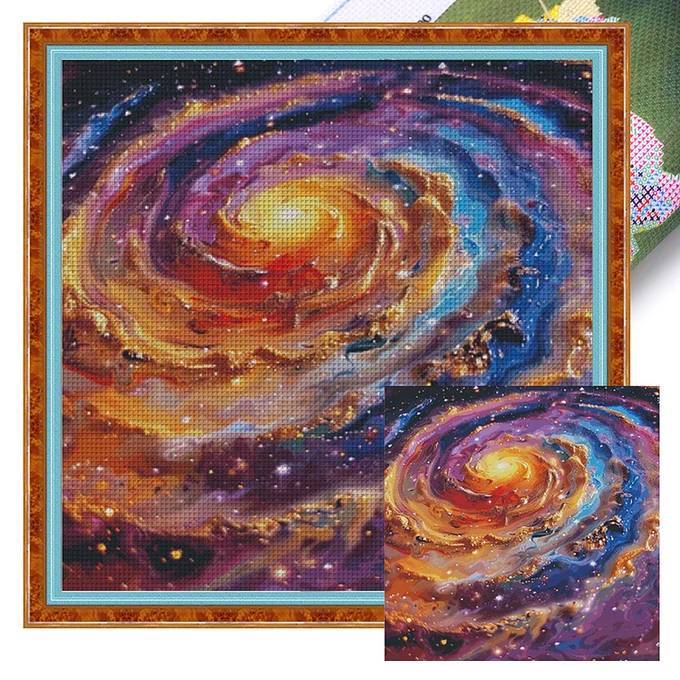 『Fairy Brand』Starry Sky - 16CT Stamped Egyptian Cotton Thread Cross Stitch(66*66cm)(122Colors)