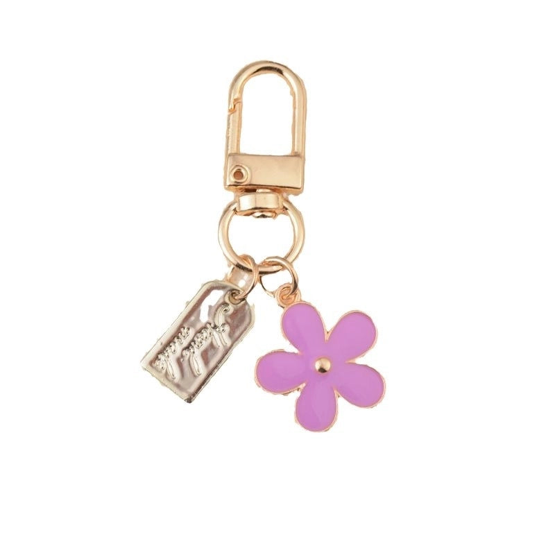 Cute Minimalist Flower Metal Unisex Bag Pendant Keychain