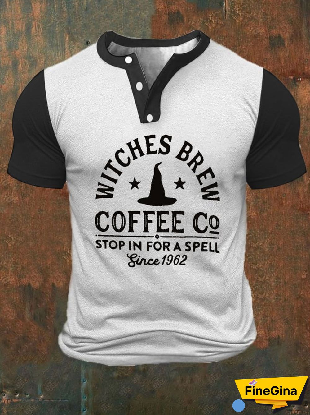 Witches Brew Coffee Co Stop In For A Spell Since 1962 Halloween Men's Print Short Sleeve T-Shirt