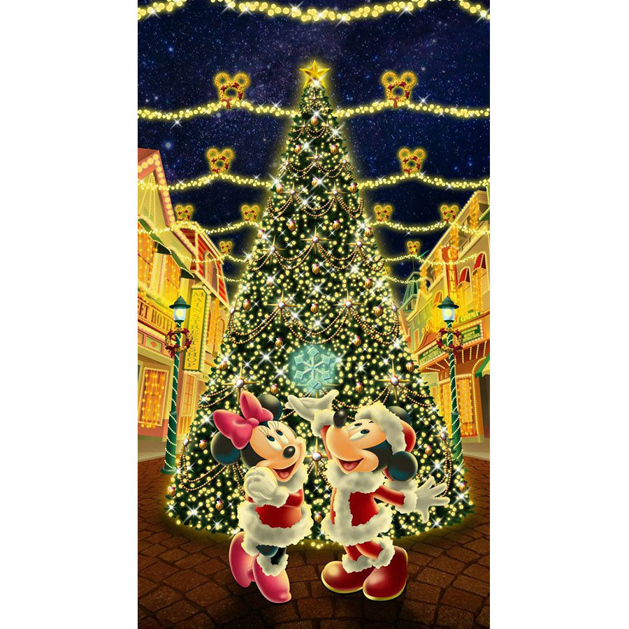 Mickey And Minnie At Christmas 30*70CM(Canvas) Full Round Drill Diamond Painting gbfke