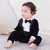 Baby Boy Long Sleeve Golden Velvet Bodysuit Rompers
