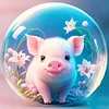 Crystal Ball Zodiac-Pig-11CT Stamped Cross Stitch 40*40cm/15.75*15.75in