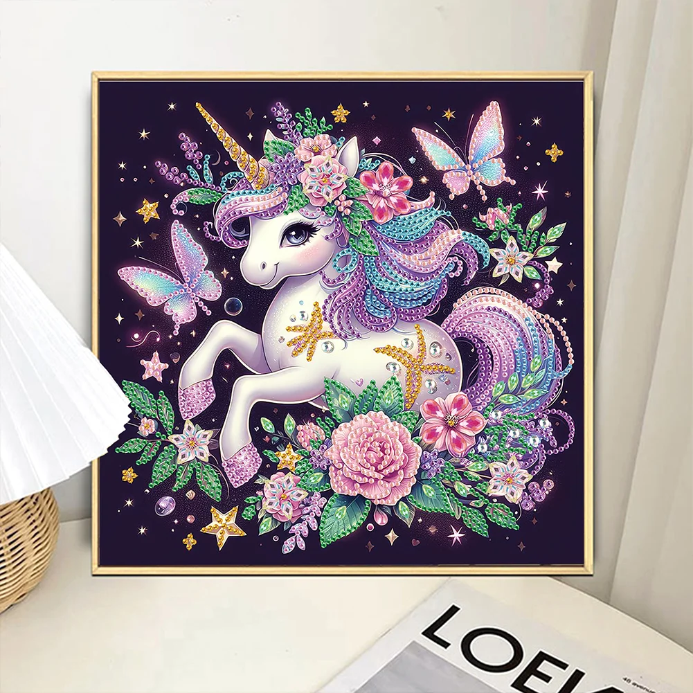 Diamond Painting - Partial Special Shaped Drill - Unicorn(Canvas|30*30cm)