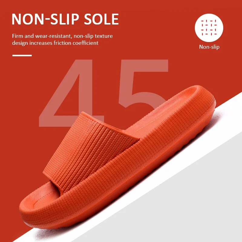 Fashion Men Women Bathroom Non-slip Slippers Thick Sole Soft EVA Indoor Slide Sandals Casual Beach Unisex Platform Home Shoes