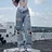Trackpodssl New Retro Low Waist Women's Jeans Oversized Baggy Straight Leg Denim Pants Y2k Fashion Trend Alien Embroidery Women Cargo Pants
