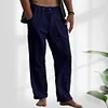Gioiacombo&trade; Pantaloni da uomo in lino con coulisse