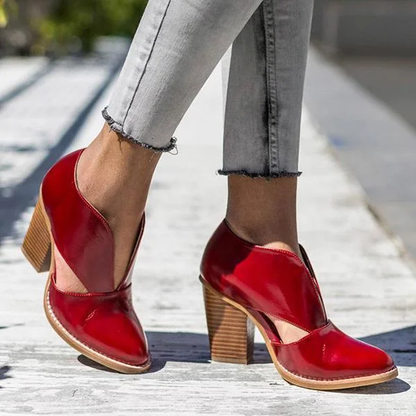 HUXM Round Toe Women Chunky Heel Casual Ankle Boots