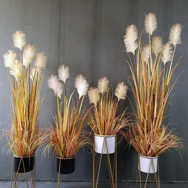 Athvotar green plant reed setaria bonsai Large artificial dried flower psia grass fake plants home garden wedding outdoor decor