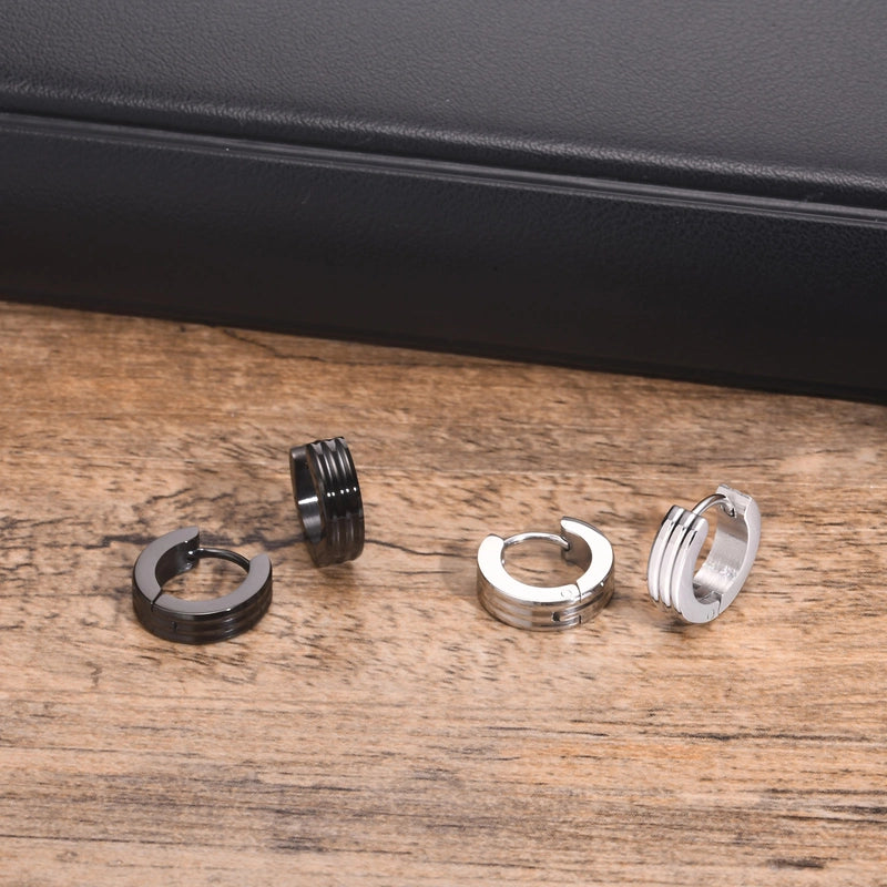 1 Pair Basic Minimalist Solid Color Polishing 201 Stainless Steel Earrings