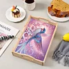 (US Local)Diamond Painting Wooden Serving Tray Diamond Art Dining Plate (Flower Bird)