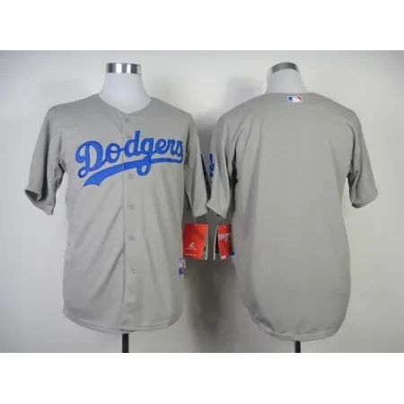 Dodgers Blank Grey w/50th Anniversary Dodger Stadium Patch Stitched MLB Jersey