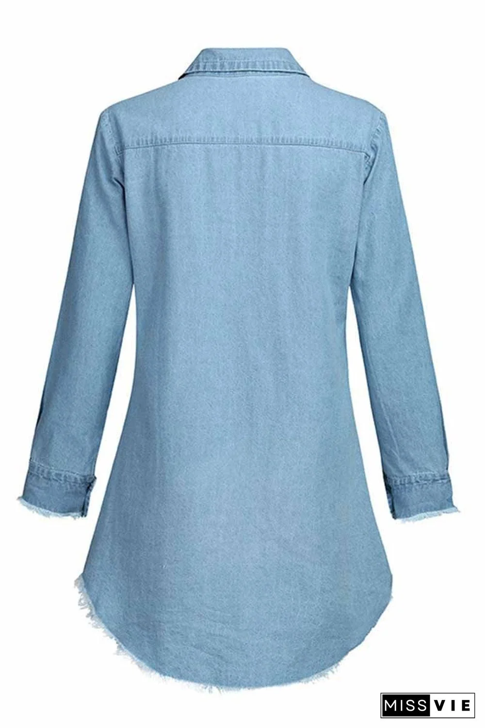 Loose Button Design 4 Colors Denim Tops