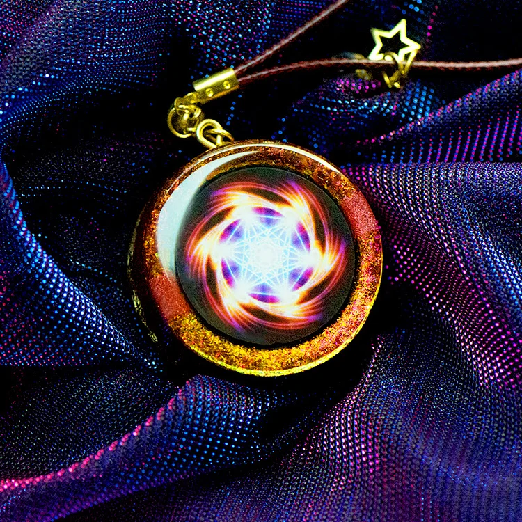 Olivenorma Maelstrom of Metatronic Fire Pendant Orgone Necklace