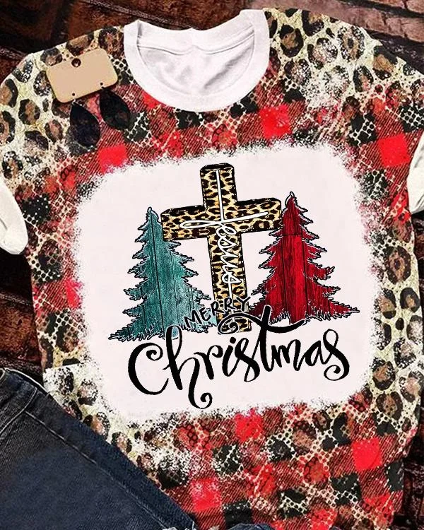 Buffalo Plaid Trees Merry Christmas T-Shirt