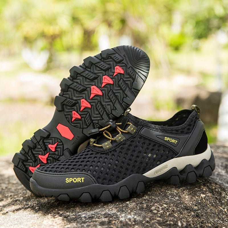 school supplies  New Trekking Mountain Shoes Men Outdoor Athletic Shoes Wearable Sports Upstream Shoes For Man Light Elastic Band Trainers