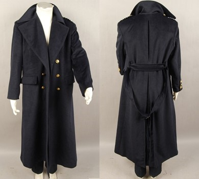 Doctor Who Dr Dark Blue Or Black Wool Trench Coat Costume Ver2