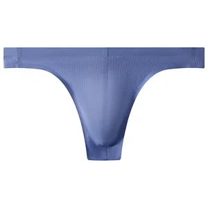 Men's low-waist seamless ice silk sexy thong