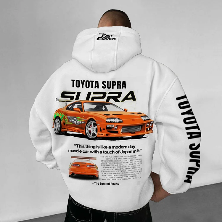 Street Sports Racing Print Hoodie Vintage Oversized Hoodie at Hiphopee