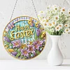 Easter Flowers DIY 2D Flat Acrylic Double Sided Diamond Painting Hanging Pendant