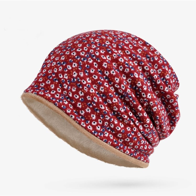 Women's Dual Purpose Floral Printed Baotou Hat