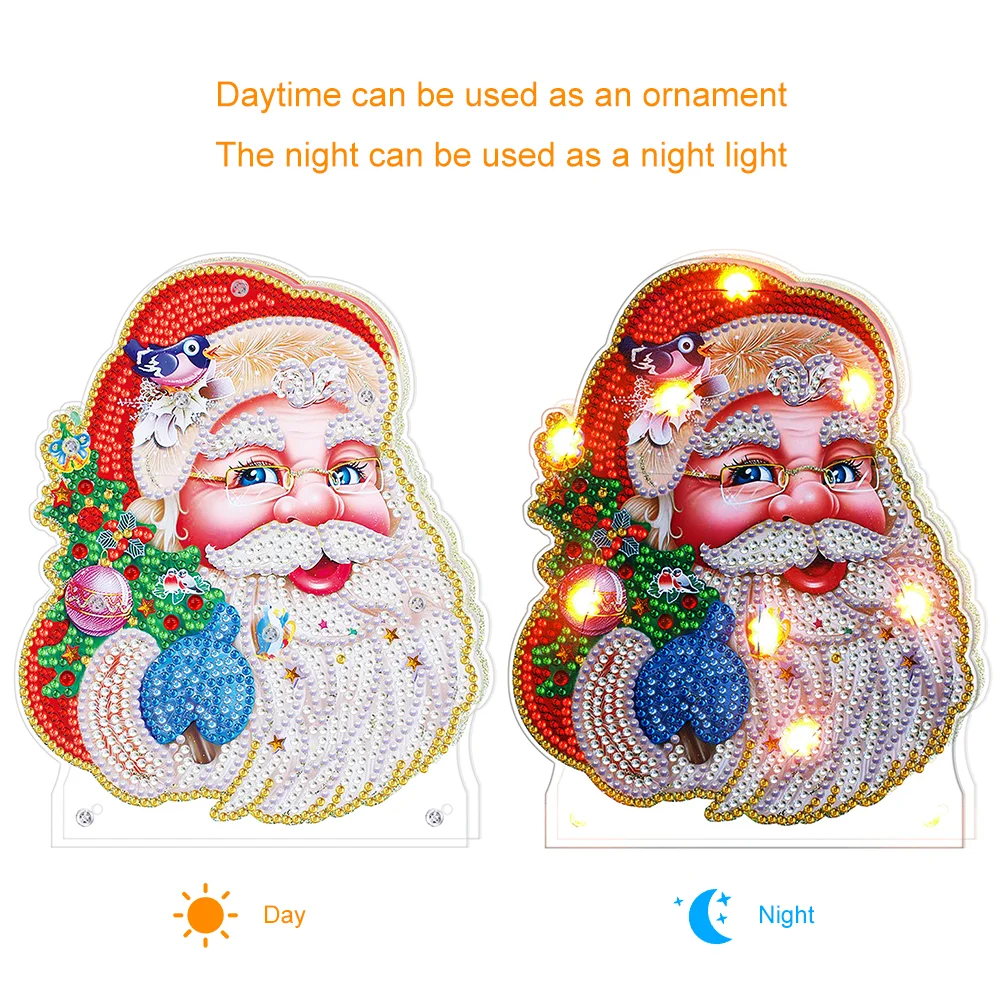 DIY Diamond Painting Nightlight Drilling Lamp - Santa