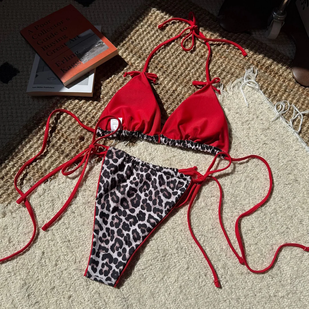 Uveng 2025 New Sexy Leopard Colorimeter Swimsuit Bikini