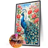 (40*60cm)DIY Full Round Drill Diamond Painting-Peacock