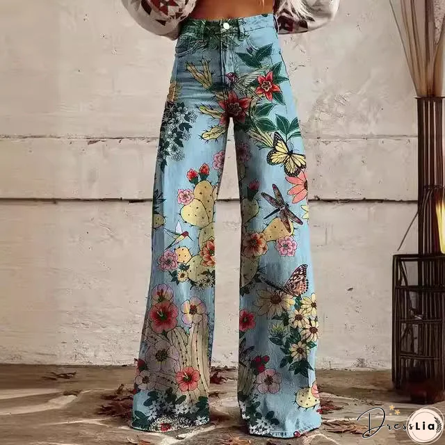 Skinny colorful flowered Loose Pant