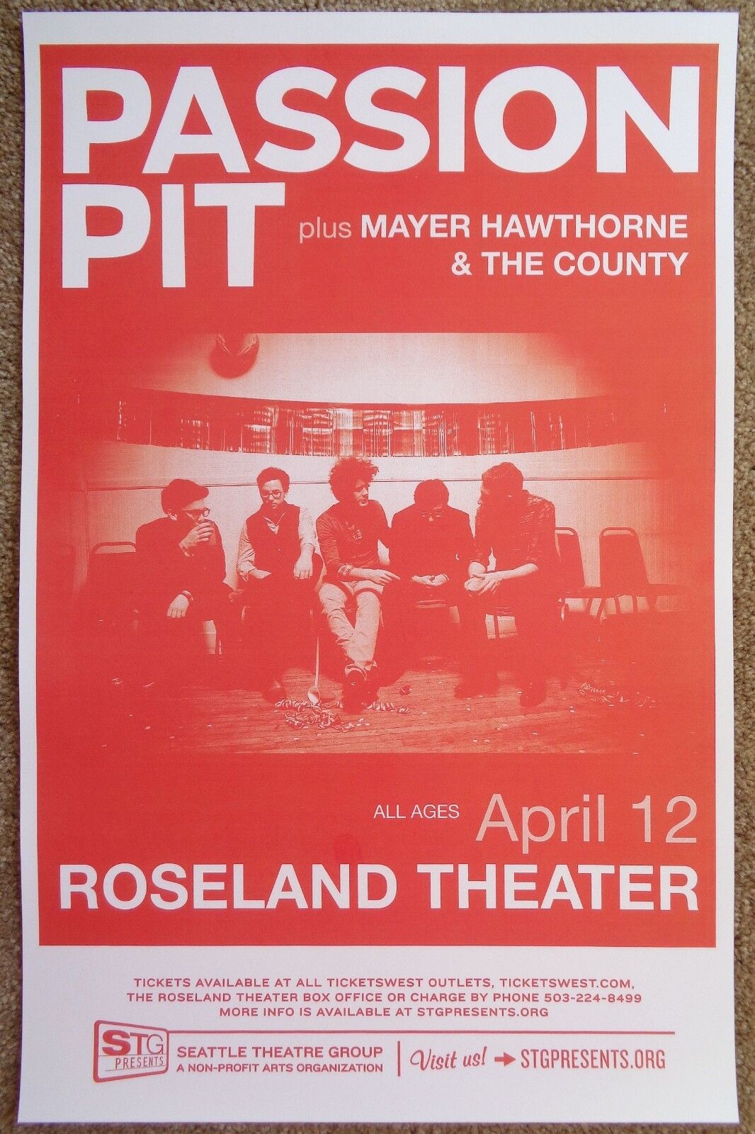 PASSION PIT Gig POSTER April 2010 Portland Oregon Concert