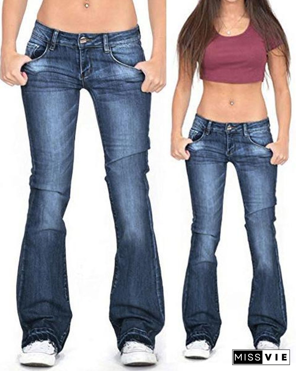 Women's Stretch Casual Denim Bottoms Jeans Pants