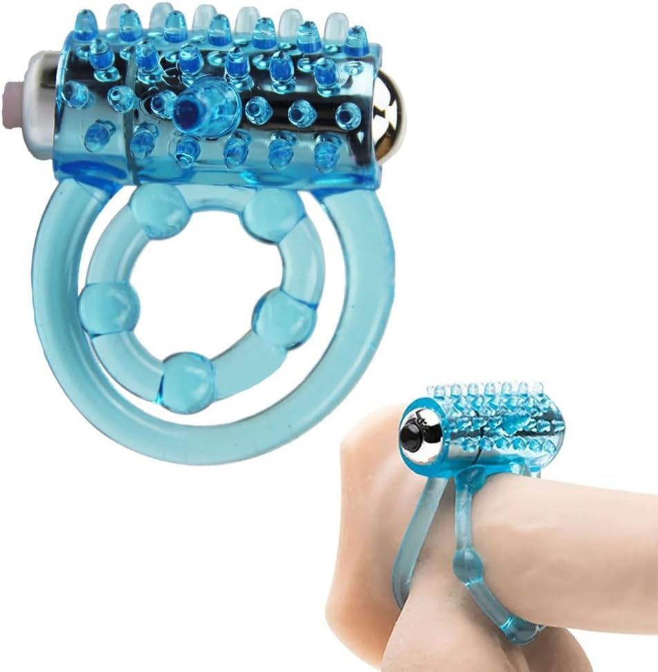 Vibrating Penis Ring with Double Cock Rings for Men Enhance Lasting Delay Ejaculation Clitoral Stimulator By Rose Toy
