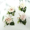 10PCS Bridal Groom Guests Wedding Catering Rose Corsage Boutonniere Wrist Artificial Flower Bouquets